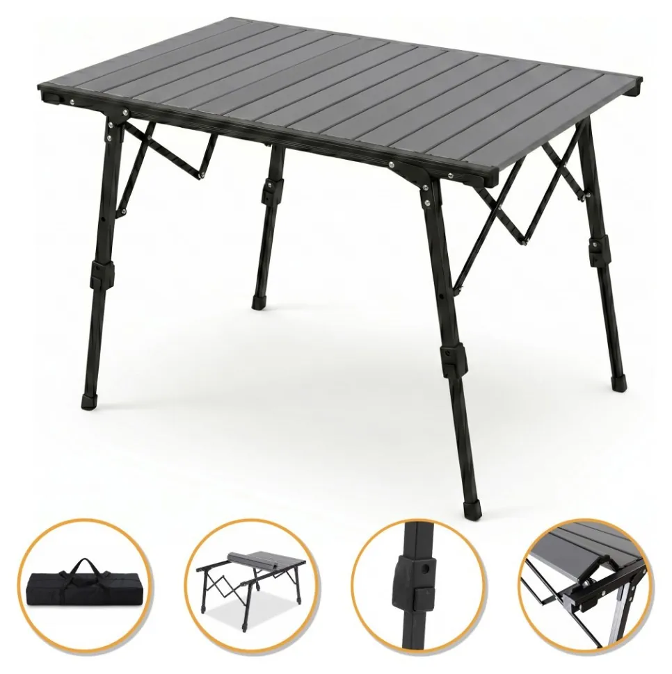 Розкладний туристичний стіл LEOBRO Pro Camp Black Alu (LB-1064) (LB-LB-1064)