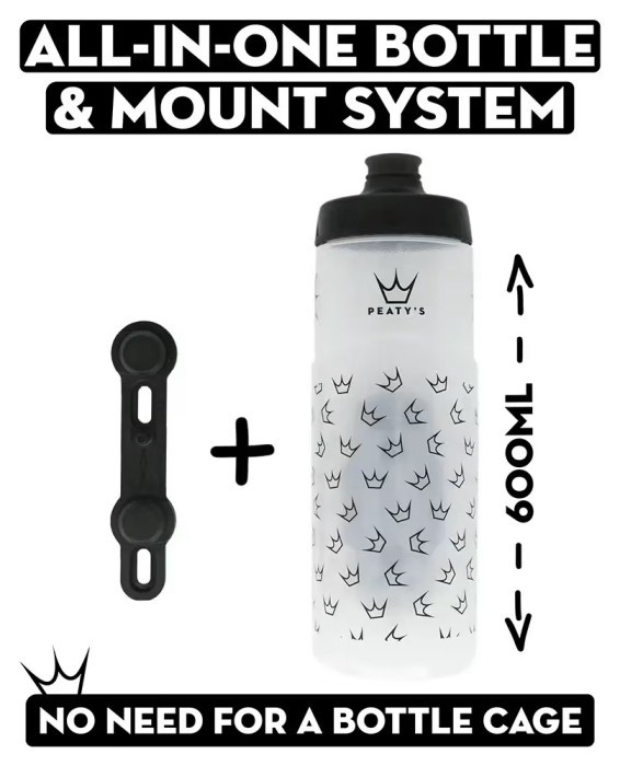 Фляга Peaty's x Fidlock Lockin Bottle, Mountains / Clear, 600ml