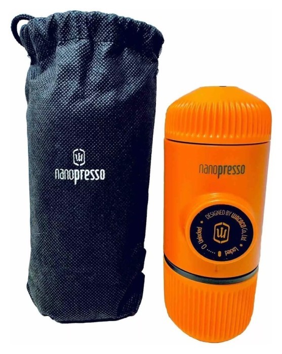 Портативная эспрессо-кофеварка Wacaco Nanopresso оранжевая, механическая, для молотого кофе