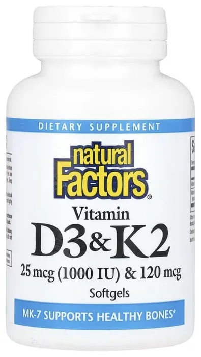 Vitamin D3 & K2 25 mcg (1000 IU) & 120 mcg - 120 softgels