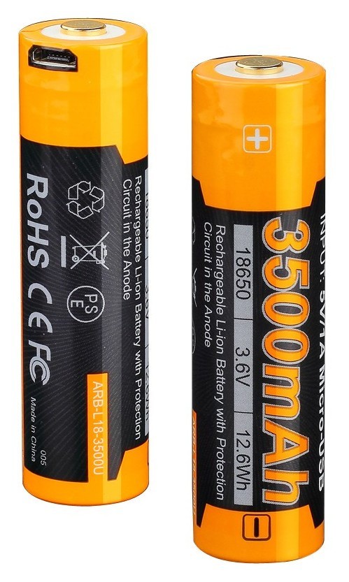 Акумулятор 18650 Fenix (3500 mAh) micro usb зарядка