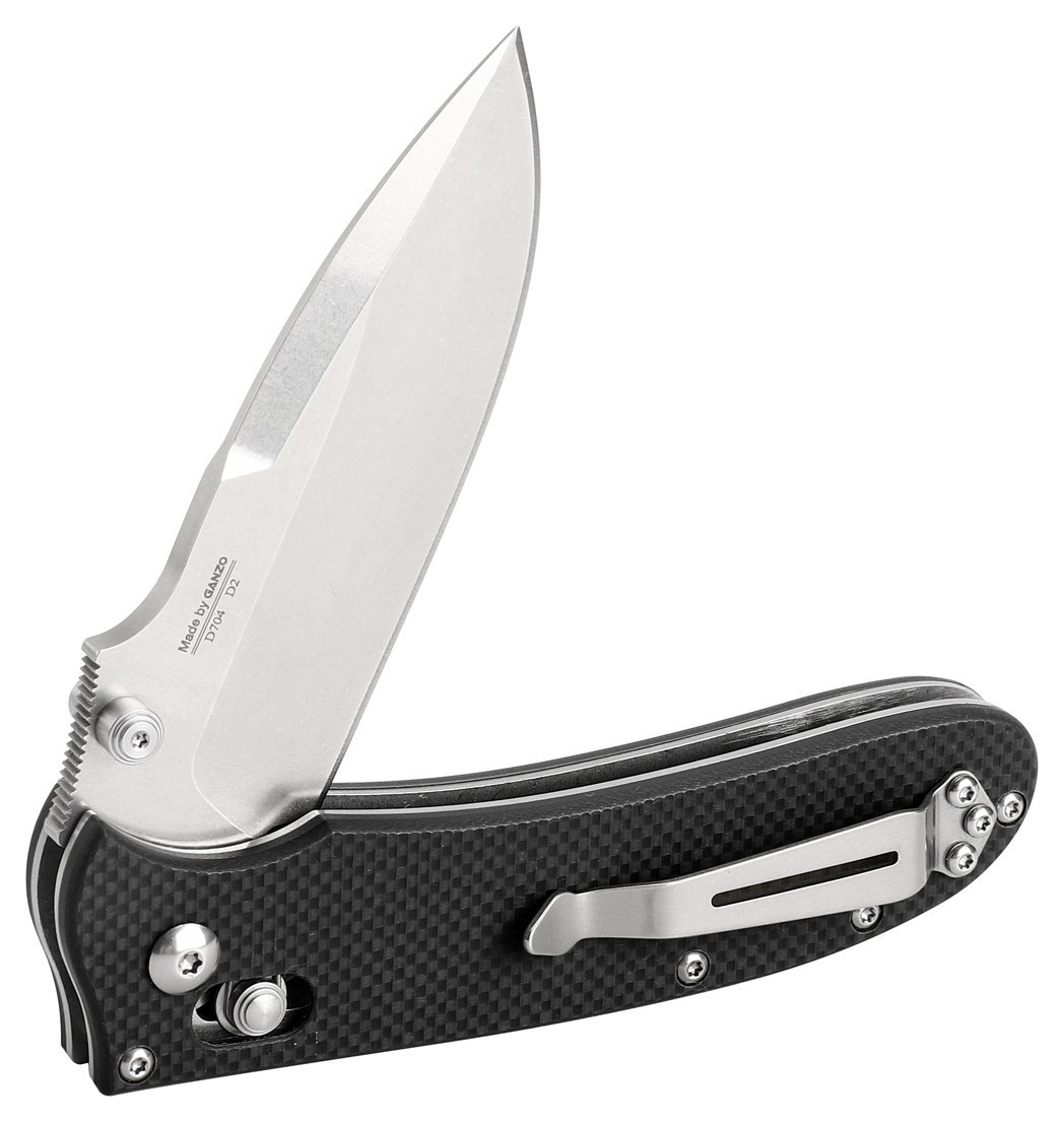 Ніж складаний Ganzo D704-BK чорний (D2 сталь)