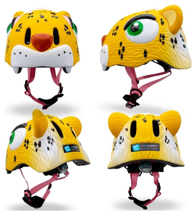 Шолом велосипедний Crazy Safety Жовтий леопард