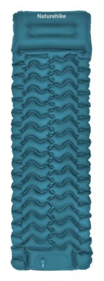 Матрац туристичний надувний одномісний  Naturehike CNK2550WS019, 200х60х6.5 см, синій із вбудованою помпою для надування