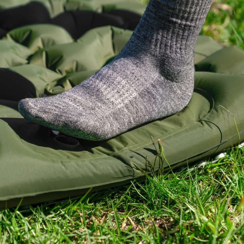 Матрац туристичний надувний одномісний  Naturehike CNK2550WS019, 200х60х6.5 см, синій із вбудованою помпою для надування, укр, укр