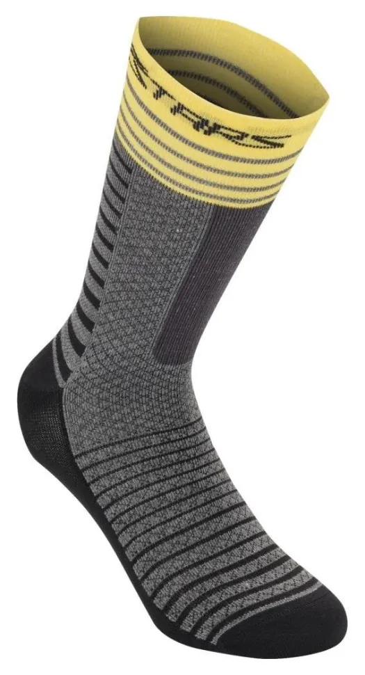 Шкарпетки Alpinestars DROP SOCKS 19 MID GRAY YELLOW, L (SPT_1706520-9165-L)