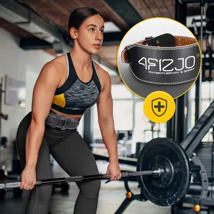 Пояс для важкої атлетики 4FIZJO шкіряний Size S Black (P-5905973404297)