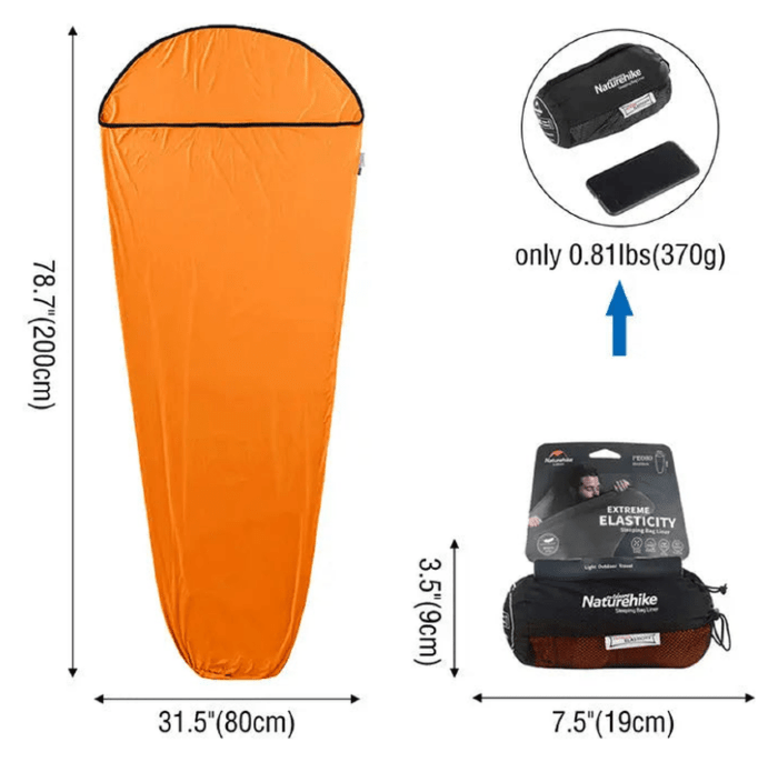 Подкладка для спального мешка Naturehike NH17N002-D, полиэстер, оранжевый