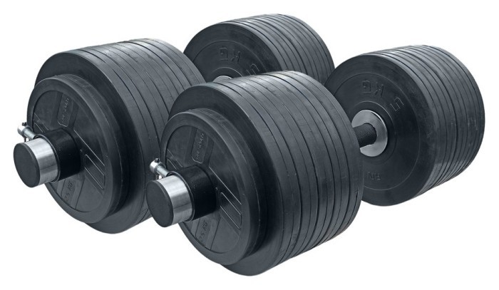 Гантелі гумові олімпійські RN-Sport 2 шт по 62 кг, укр, укр