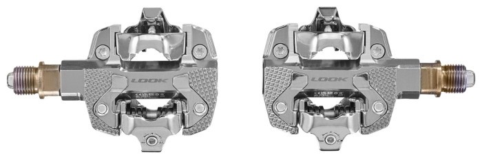 Педалі Look X-TRACK POWER DUAL алюміній, вісь chromoly 9/16", сріблясті