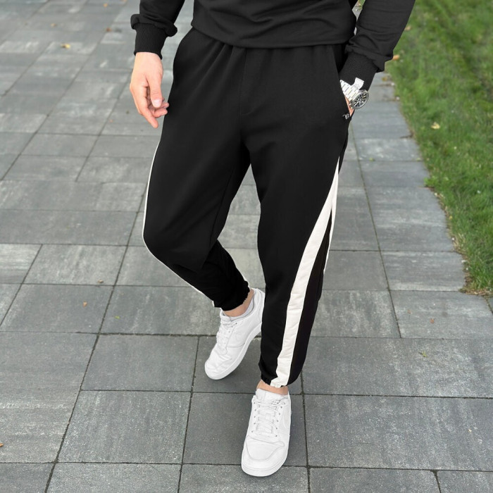 Мужские черные джогеры с карманами Pobedov Shade двухцветные