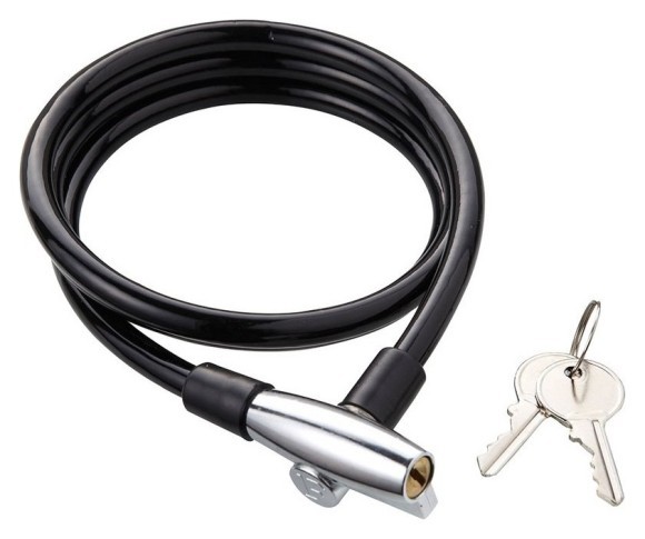 Замок для велосипеда тросовий Cycledesign Key Lock Black (CDLK0002), укр