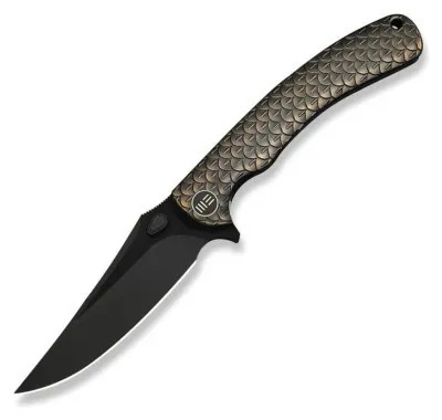 Нож складной туристический Weknife Dracarys, (9.1 см) Böhler M390 / титан 6AL4V бронзовый/черный