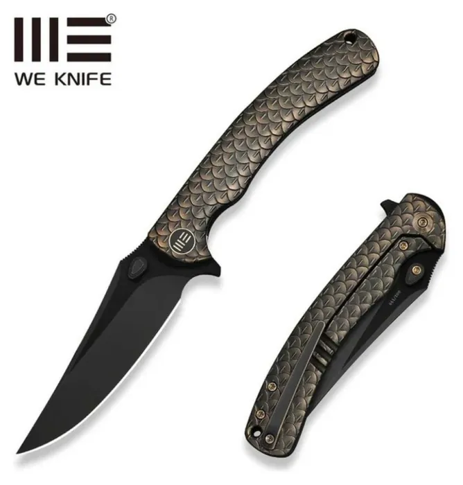 Нож складной туристический Weknife Dracarys, (9.1 см) Böhler M390 / титан 6AL4V бронзовый/черный