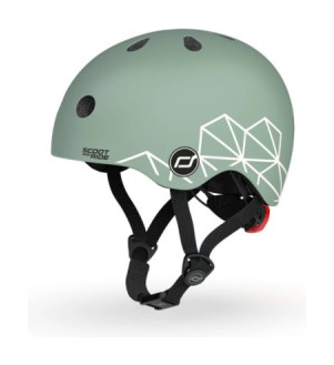 Шолом захисний дитячий Scoot and Ride, зелений, з ліхтариком, 45-51см