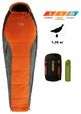 Спальний мішок Tramp Fjord Regular кокон лівий orange/grey 200/80-50 UTRS-049R