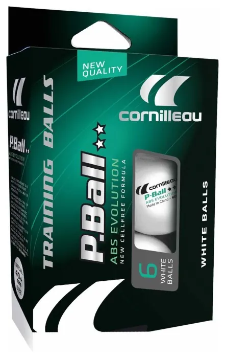 М'ячі для настільного тенісу Cornilleau P-BALLS 2** 6 шт, білі