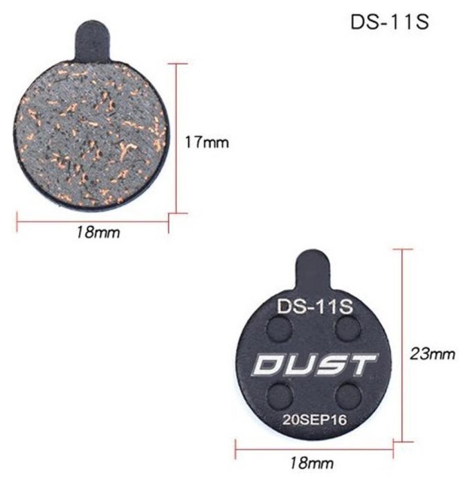 Колодки тормозные полуметалл под дисковые тормоза DUST DS-11S