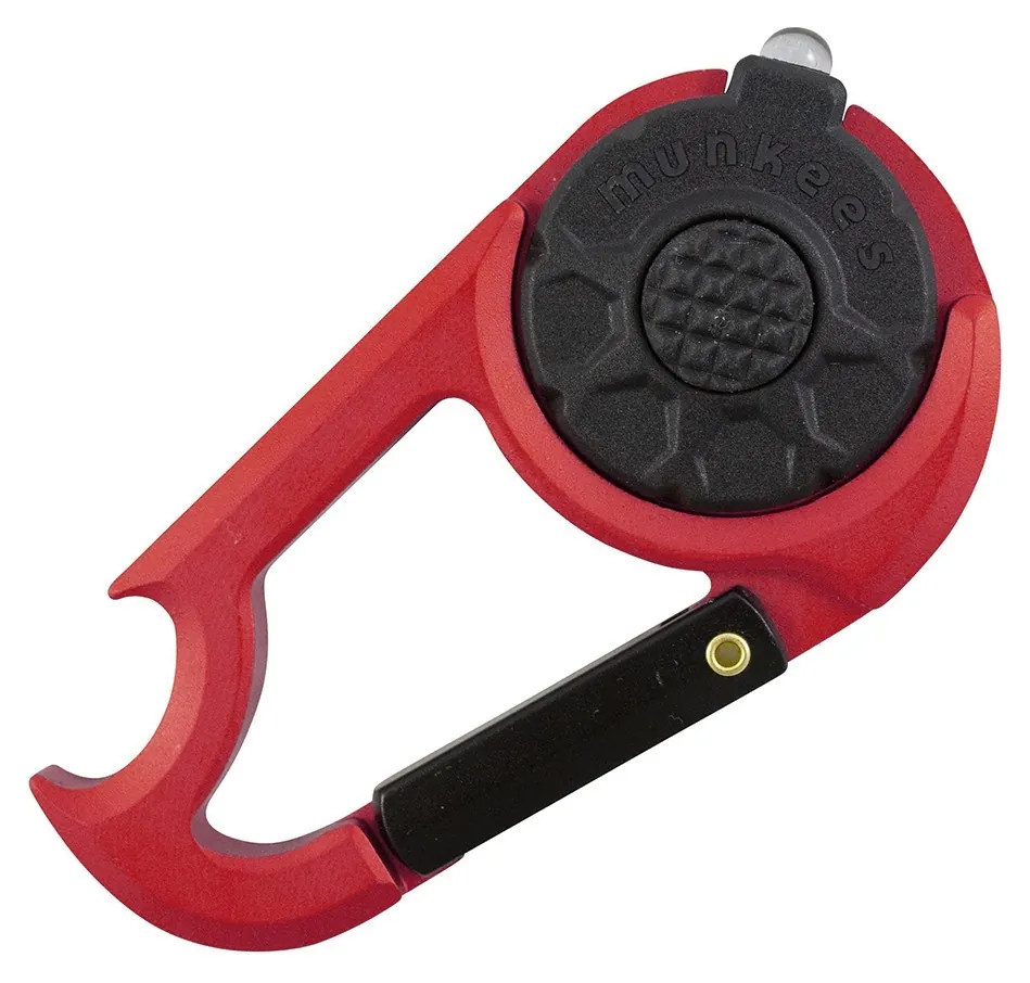 Munkees 1089 брелок-фонарик Carabiner LED with Bottle Opener NEW red (1089-NEW-RD)