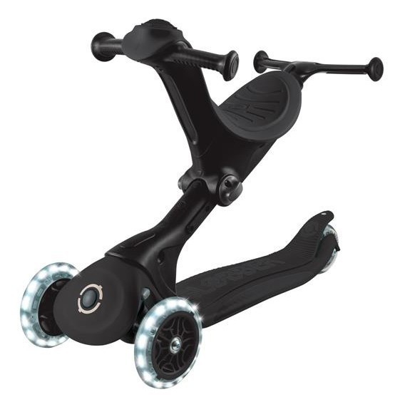 Самокат GLOBBER серії GO UP DELUXE LIGHTS 5в1 чорний, колеса з підсвіткою 20/50кг