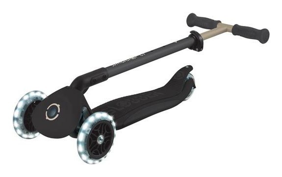 Самокат GLOBBER серії GO UP DELUXE LIGHTS 5в1 чорний, колеса з підсвіткою 20/50кг