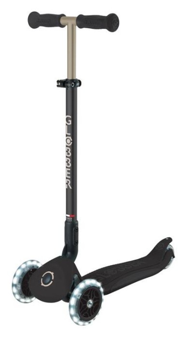 Самокат GLOBBER серії GO UP DELUXE LIGHTS 5в1 чорний, колеса з підсвіткою 20/50кг, укр, укр
