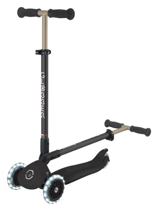 Самокат GLOBBER серії GO UP DELUXE LIGHTS 5в1 чорний, колеса з підсвіткою 20/50кг, укр, укр