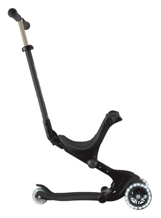 Самокат GLOBBER серії GO UP DELUXE LIGHTS 5в1 чорний, колеса з підсвіткою 20/50кг, укр, укр