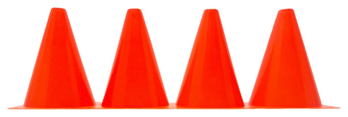 Конуси-фішки спортивні EasyFit 17 см (набір з 4 штук) помаранчеві, укр, укр