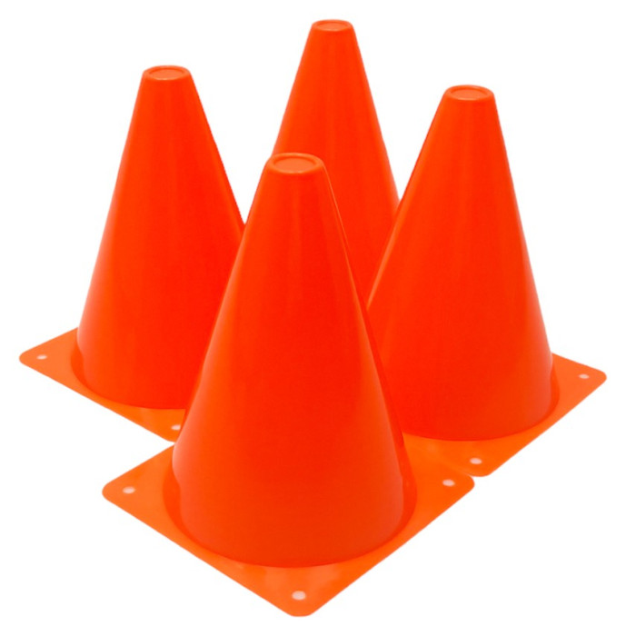 Конуси-фішки спортивні EasyFit 17 см (набір з 4 штук) помаранчеві