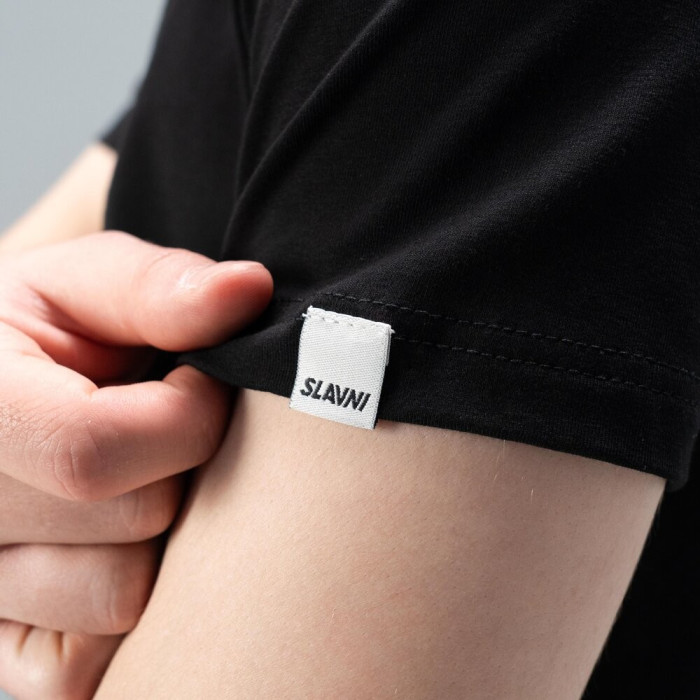 Футболка Slavni мужская повседневная черная, Футболка Slavni Unity мужская хлопковая черная