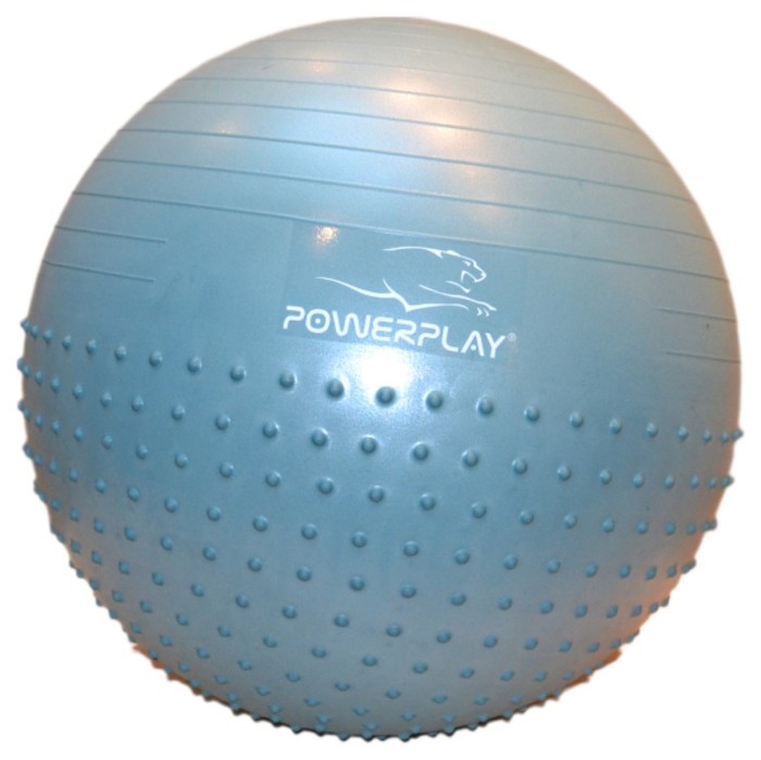 М'яч для фітнесу (фітбол) напівмассажний PowerPlay 4003 Ø65 cm Gymball Зелений + помпа