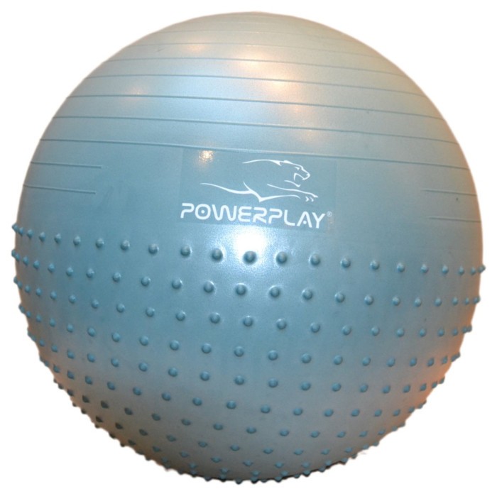 М'яч для фітнесу (фітбол) напівмассажний PowerPlay 4003 Ø65 cm Gymball Зелений + помпа