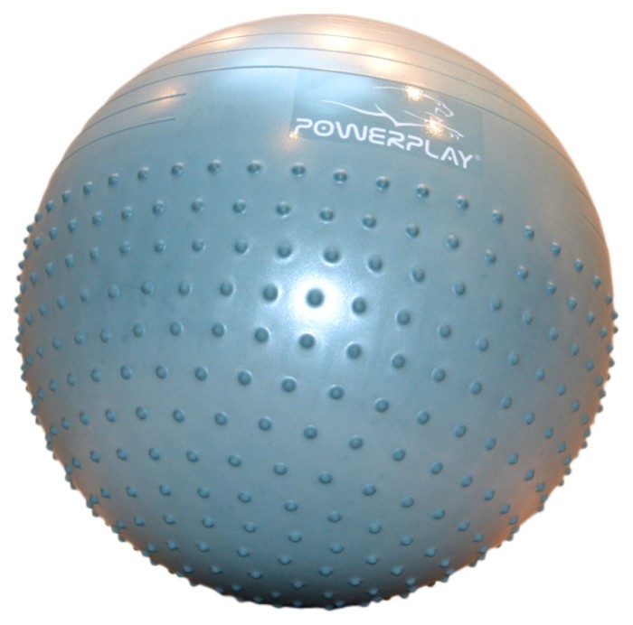 М'яч для фітнесу (фітбол) напівмассажний PowerPlay 4003 Ø65 cm Gymball Зелений + помпа