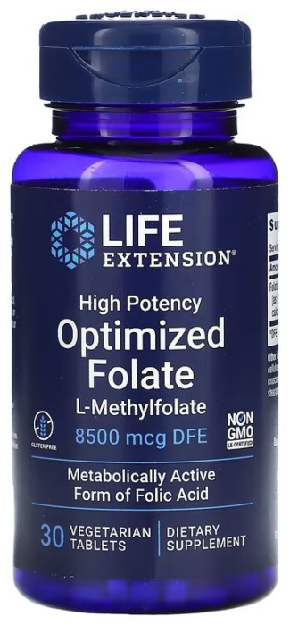 High Potency Optimized Folate 8500 mcg DFE - 30 tabs (До 03.27)