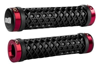 Гріпси ODI Vans® Lock-On Grips, Black w/ Red Clamps (чорні з червоними замками)