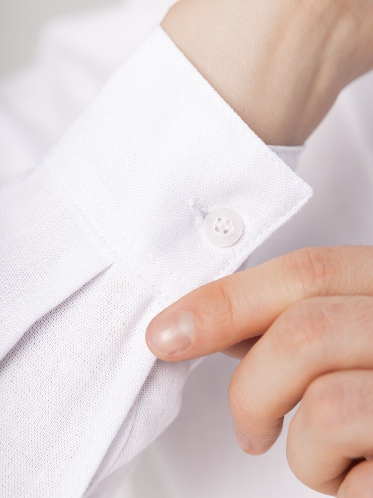 Лляна сорочка з довгим рукавом casual Pobedov Exlnt. Біла сорочка чоловіча