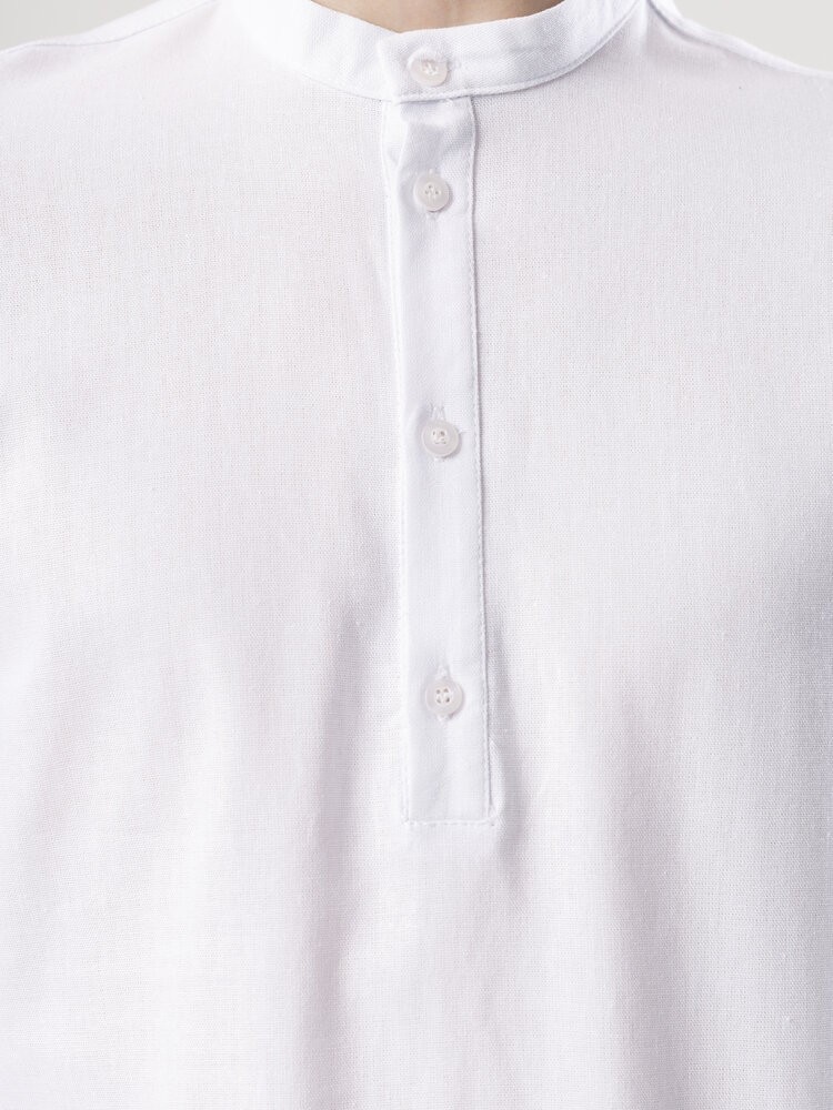 Льняная рубашка с длинным рукавом casual Pobedov Exlnt. Белая рубашка мужская