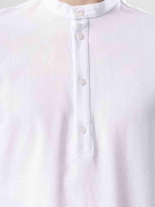 Льняная рубашка с длинным рукавом casual Pobedov Exlnt. Белая рубашка мужская