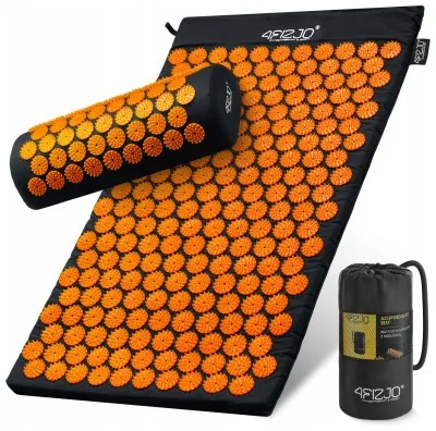 Коврик акупунктурный с валиком 4FIZJO Classic Mat Аппликатор Кузнецова Black/Orange (P-5907222931752)