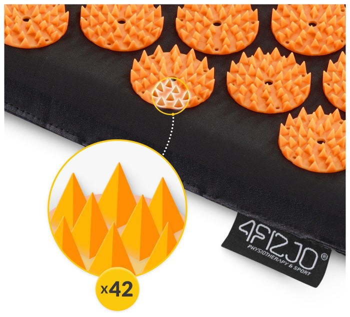 Килимок акупунктурний з валиком 4FIZJO Classic Mat Аплікатор Кузнєцова Black/Orange (P-5907222931752)