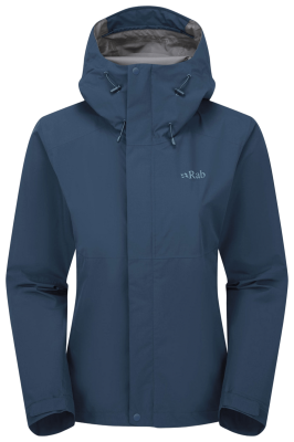 Мембранна куртка жіноча Rab Downpour Jacket Wmns, Tempest Blue