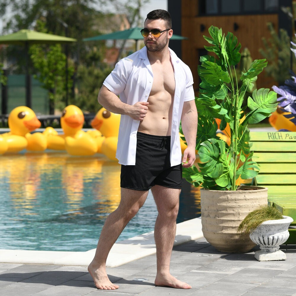 Плавальні шорти чоловічі темно-синій Pobedov Pool day, укр, укр