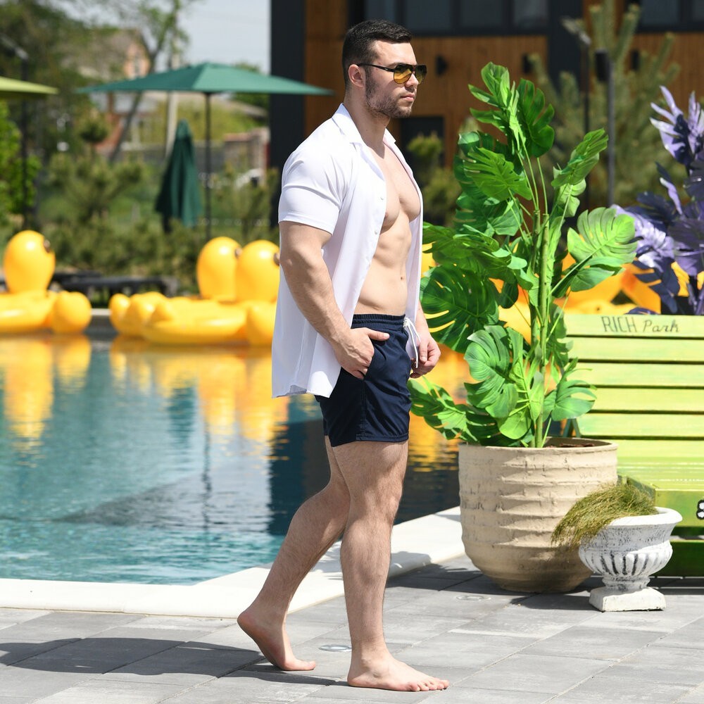 Плавальні шорти чоловічі темно-синій Pobedov Pool day, укр, укр