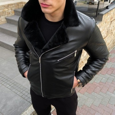 чоловіча зимова Куртка без капюшону Pobedov Winter Jacket V6 Black