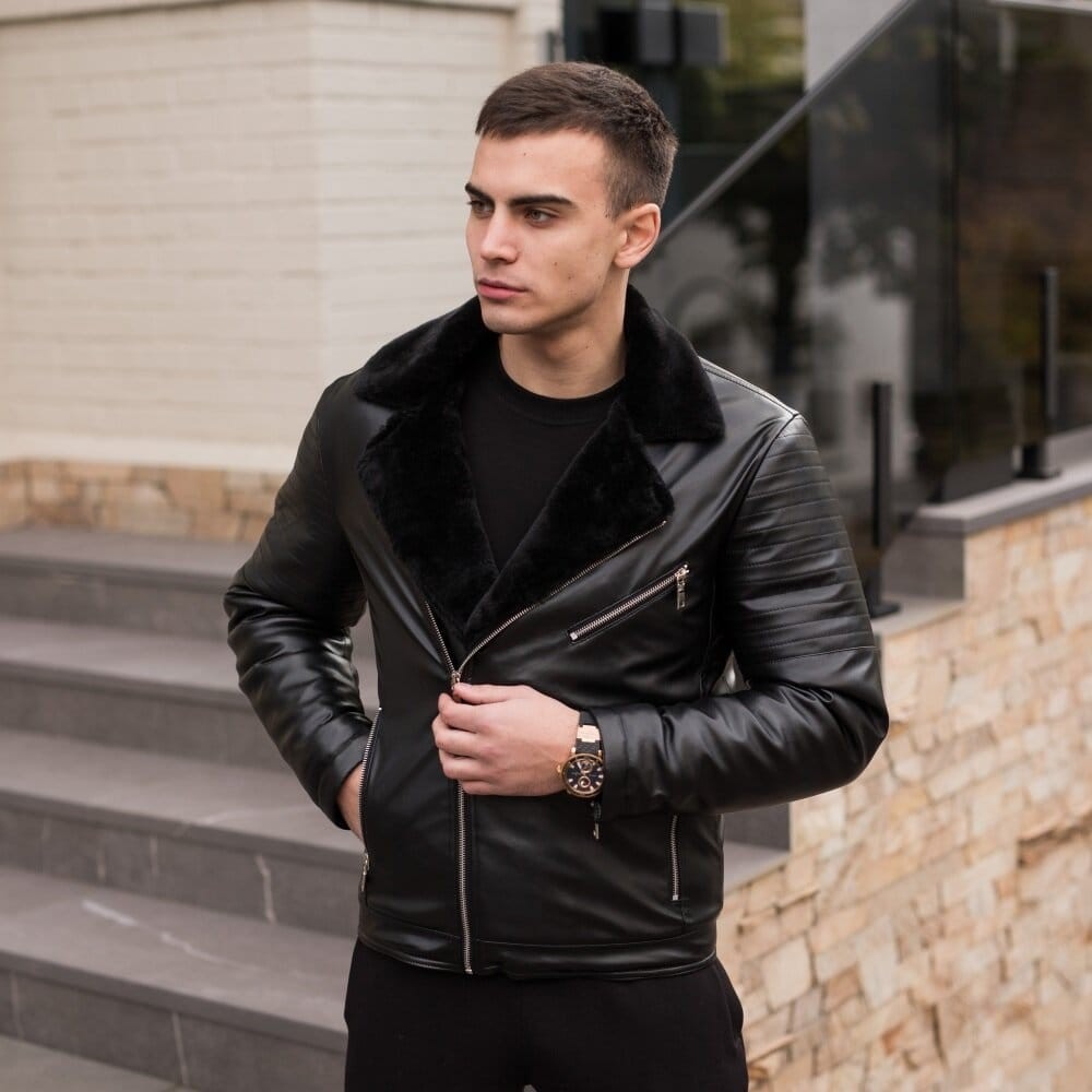 чоловіча зимова Куртка без капюшону Pobedov Winter Jacket V6 Black, укр, укр