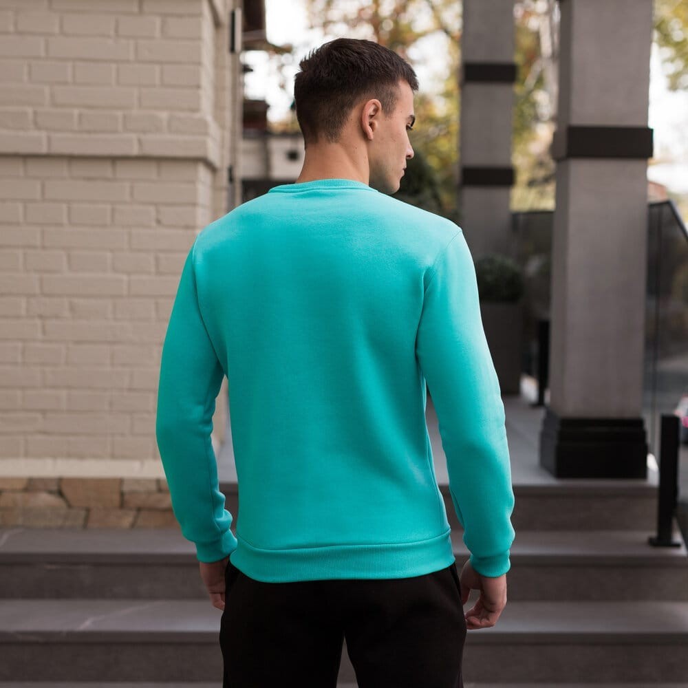 Свитшот мужской однотонный ментоловый Pobedov 007 ЗИМА