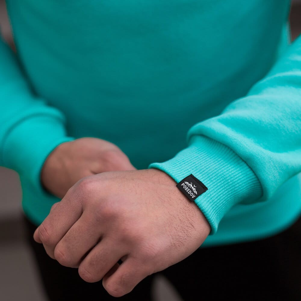 Свитшот мужской однотонный ментоловый Pobedov 007 ЗИМА