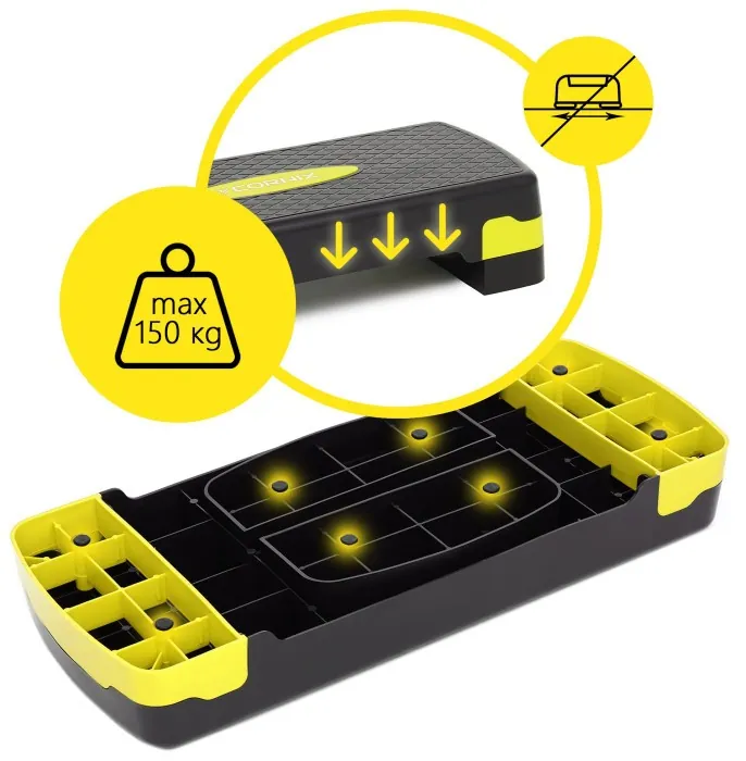 Степь-платформа 2-ступенчатая Cornix 68 х 28 х 10-15 см XR-0192 Black/Yellow