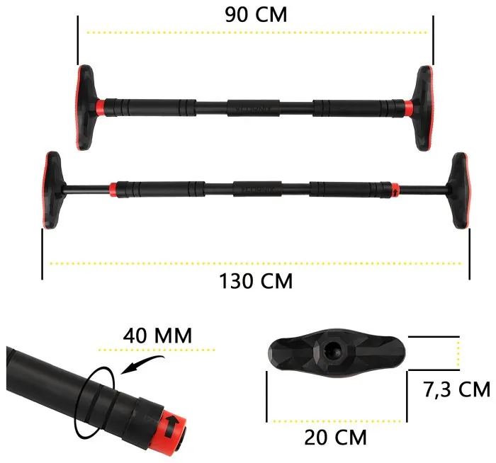 Турник раздвижной Cornix Pro 90-130 см XR-0284 Black/Red